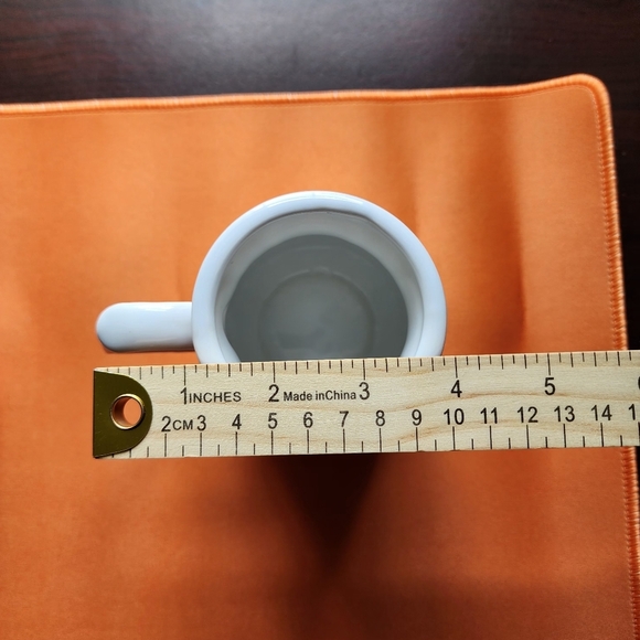 Ceramic white with blue roses cup - Picture 7 of 14